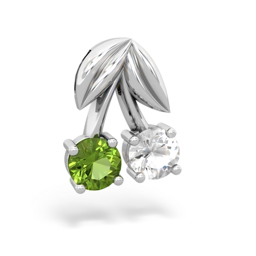 peridot-white topaz cherries pendant