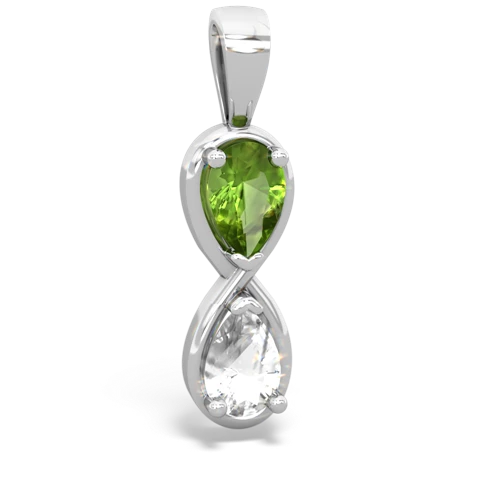 peridot-white topaz infinity pendant