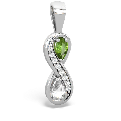 peridot-white topaz keepsake infinity pendant