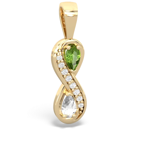 peridot-white topaz keepsake infinity pendant