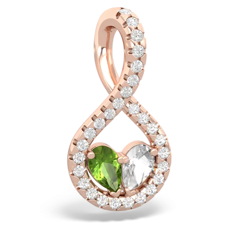 peridot-white topaz pave twist pendant