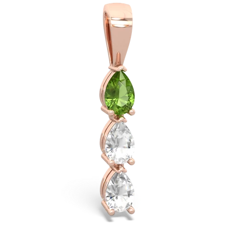 peridot-white topaz three stone pendant