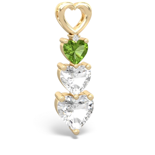 Peridot Genuine Peridot with Genuine White Topaz and Genuine White Topaz Past Present Future pendant Pendant