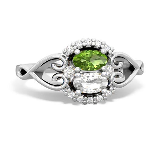 peridot-white topaz antique keepsake ring