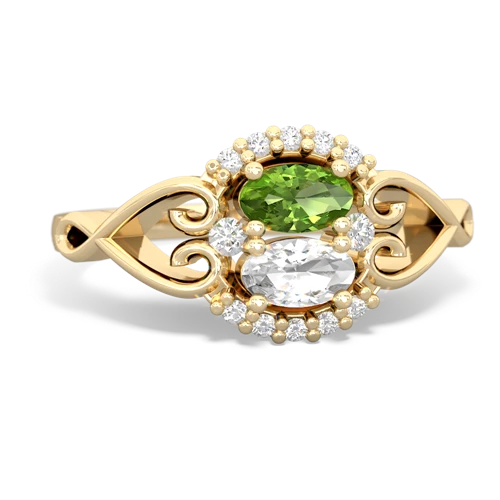 peridot-white topaz antique keepsake ring