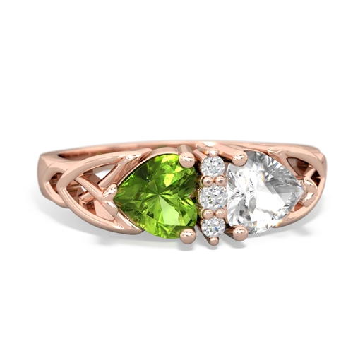 peridot-white topaz celtic ring