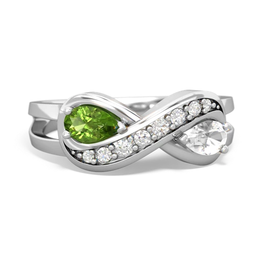 peridot-white topaz diamond infinity ring
