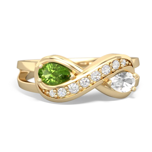 peridot-white topaz diamond infinity ring