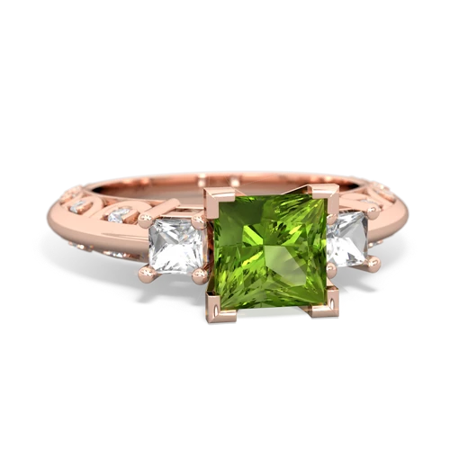 peridot-white topaz engagement ring