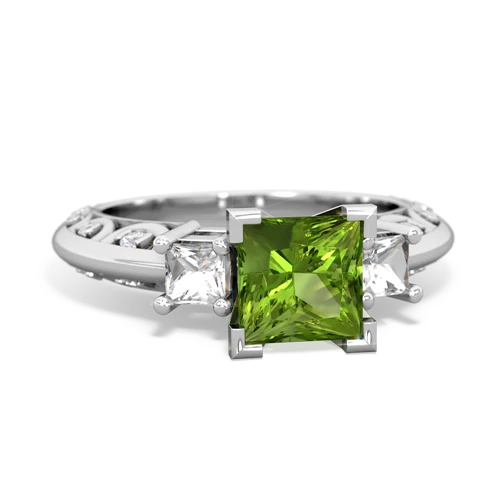 peridot-white topaz engagement ring