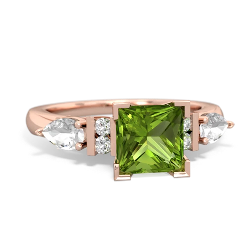 peridot-white topaz engagement ring