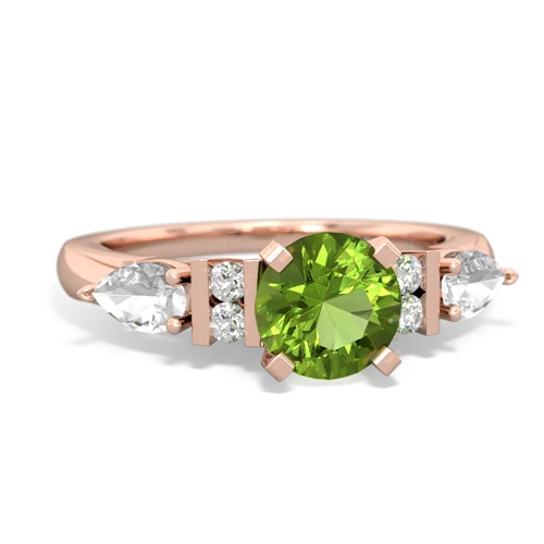 peridot-white topaz engagement ring