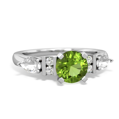 peridot-white topaz engagement ring