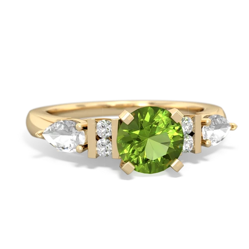 peridot-white topaz engagement ring