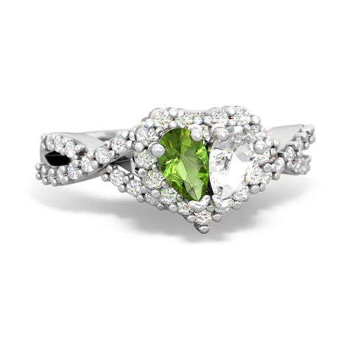 peridot-white topaz engagement ring