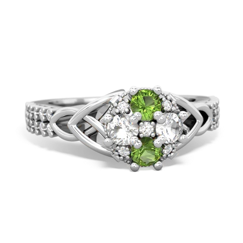 peridot-white topaz engagement ring