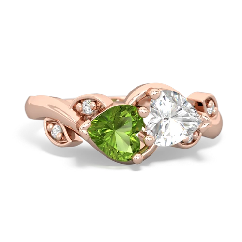 peridot-white topaz floral keepsake ring