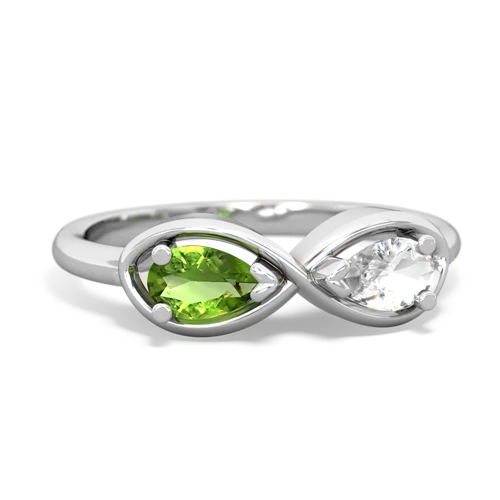 peridot-white topaz infinity ring