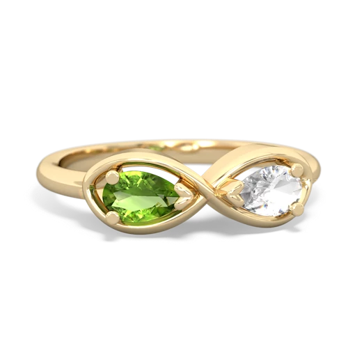 peridot-white topaz infinity ring