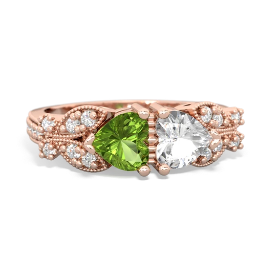 peridot-white topaz keepsake butterfly ring