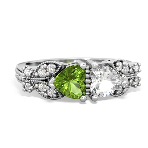 peridot-white topaz keepsake butterfly ring