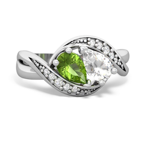 peridot-white topaz keepsake curls ring