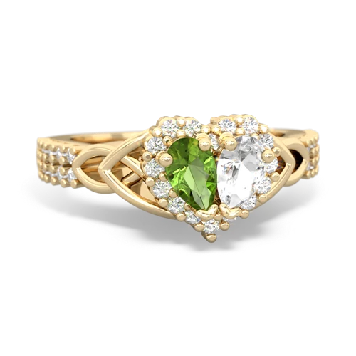 peridot-white topaz keepsake engagement ring