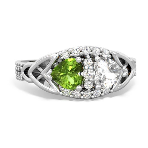 peridot-white topaz keepsake engagement ring