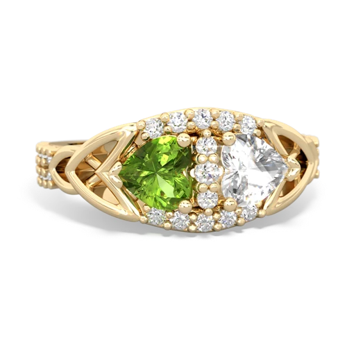 peridot-white topaz keepsake engagement ring