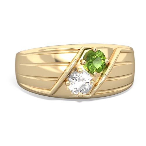 peridot-white topaz mens ring