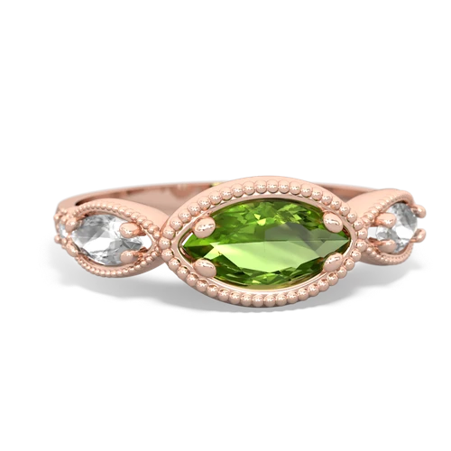 peridot-white topaz milgrain marquise ring