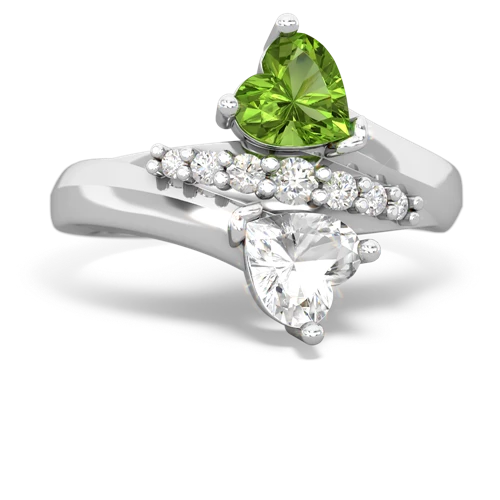 peridot-white topaz modern ring