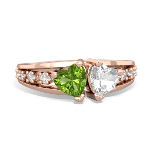 peridot-white topaz modern ring