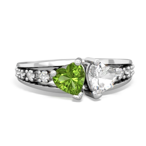 peridot-white topaz modern ring