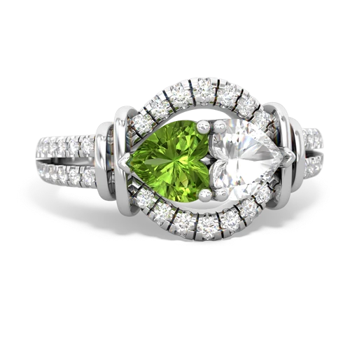 peridot-white topaz pave keepsake ring