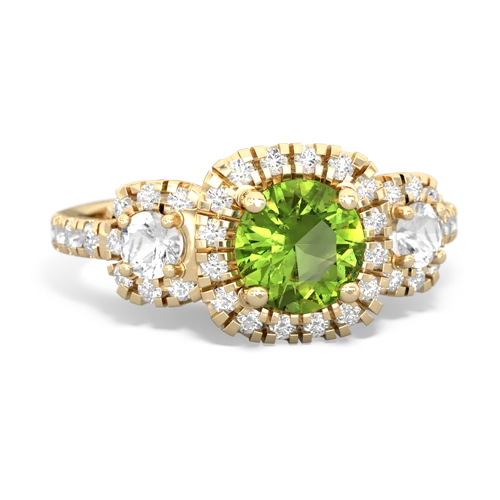 peridot-white topaz three stone regal ring