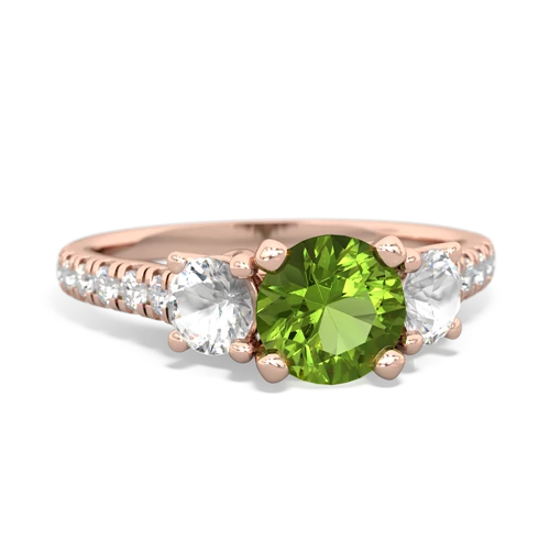 peridot-white topaz trellis pave ring