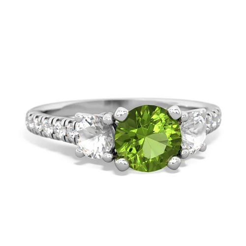 peridot-white topaz trellis pave ring