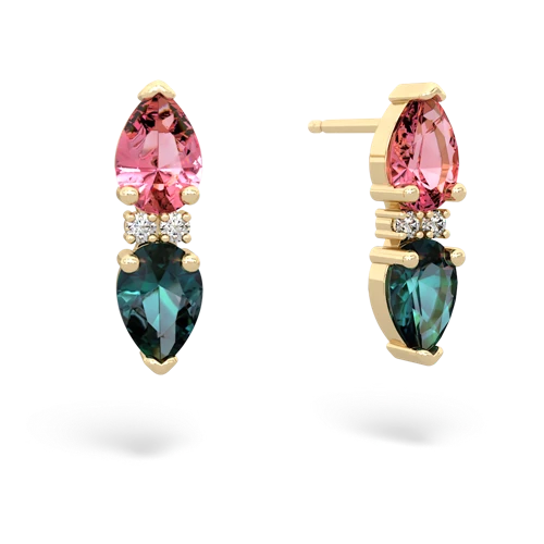 pink sapphire-alexandrite bowtie earrings