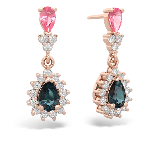 pink sapphire-alexandrite dangle earrings