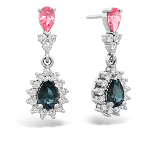 pink sapphire-alexandrite dangle earrings