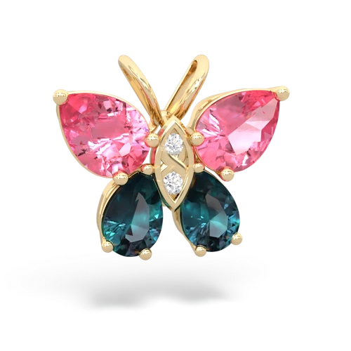pink sapphire-alexandrite butterfly pendant