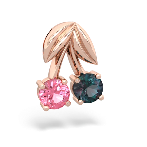 pink sapphire-alexandrite cherries pendant