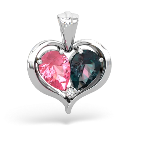 Lab Pink Sapphire Lab Created Pink Sapphire with Lab Created Alexandrite Two Become One pendant Pendant
