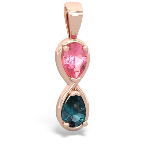 Lab Pink Sapphire Lab Created Pink Sapphire with Lab Created Alexandrite Infinity pendant Pendant