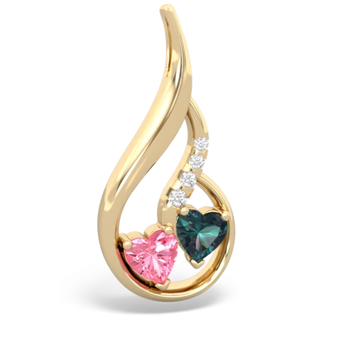 pink sapphire-alexandrite keepsake swirl pendant