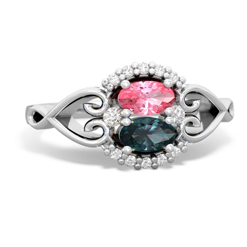 pink sapphire-alexandrite antique keepsake ring