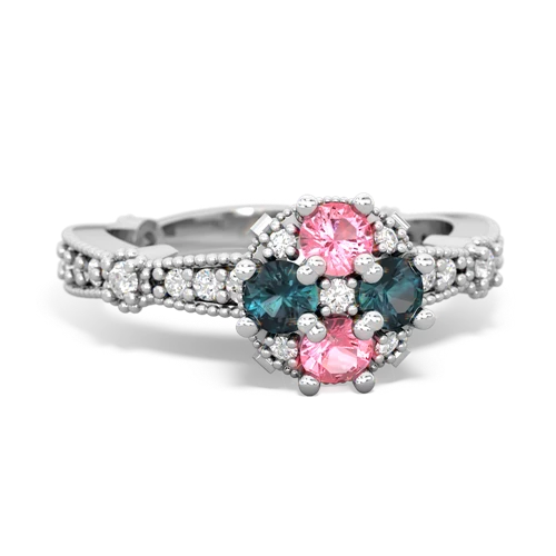 pink sapphire-alexandrite art deco engagement ring