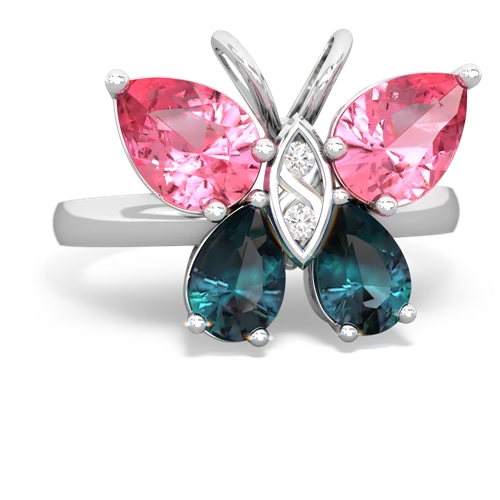 pink sapphire-alexandrite butterfly ring
