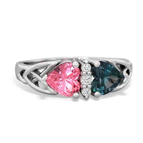 pink sapphire-alexandrite celtic ring